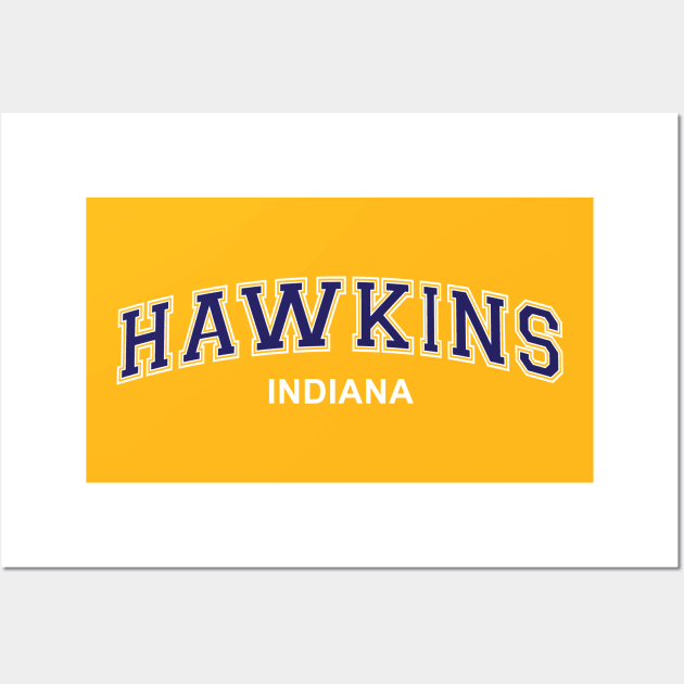 Stranger Things - Hawkins, Indiana - Varsity Style Wall Art by Dopamine Creative